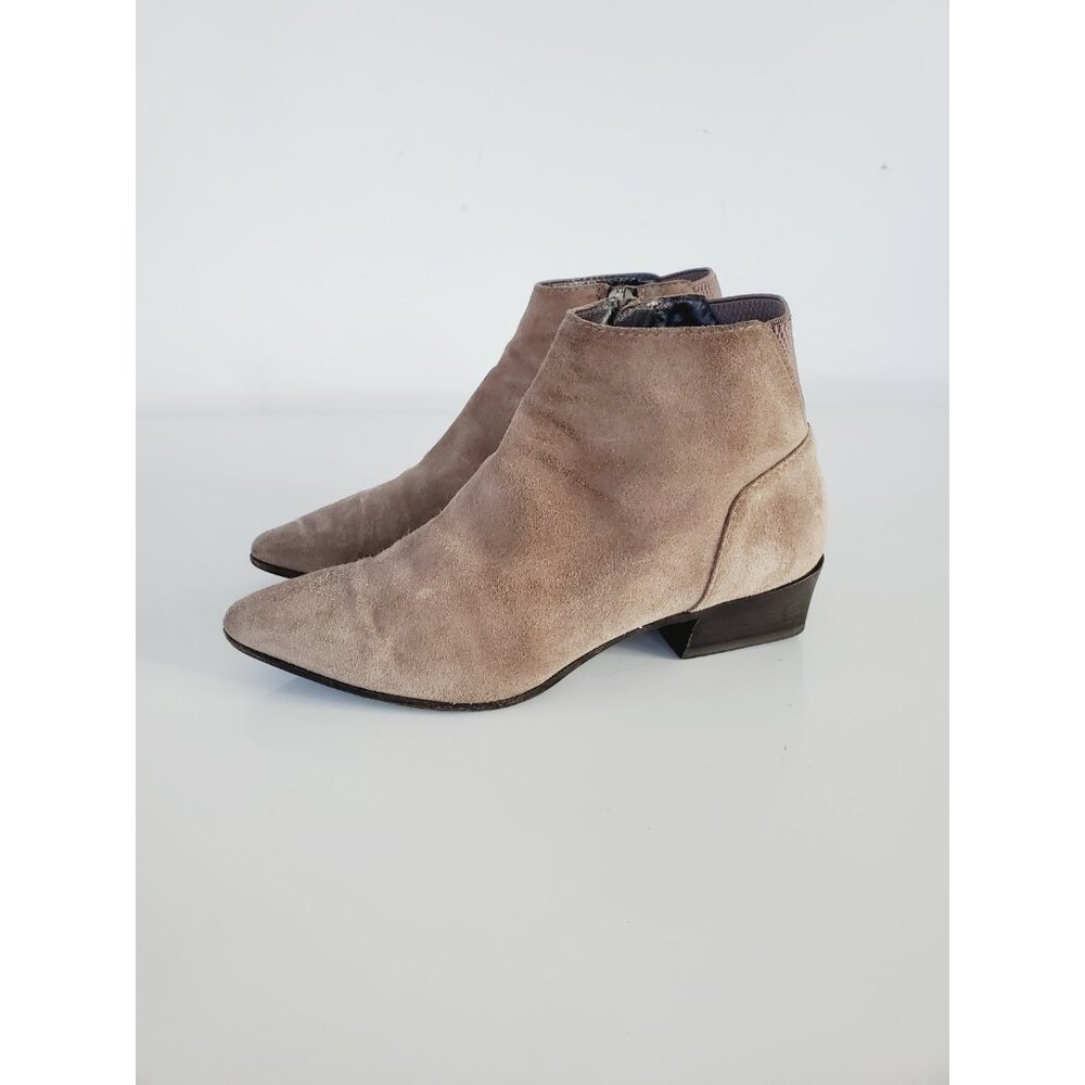 Aquatalia Franca Taupe Suede Ankle Boots Size 6.5